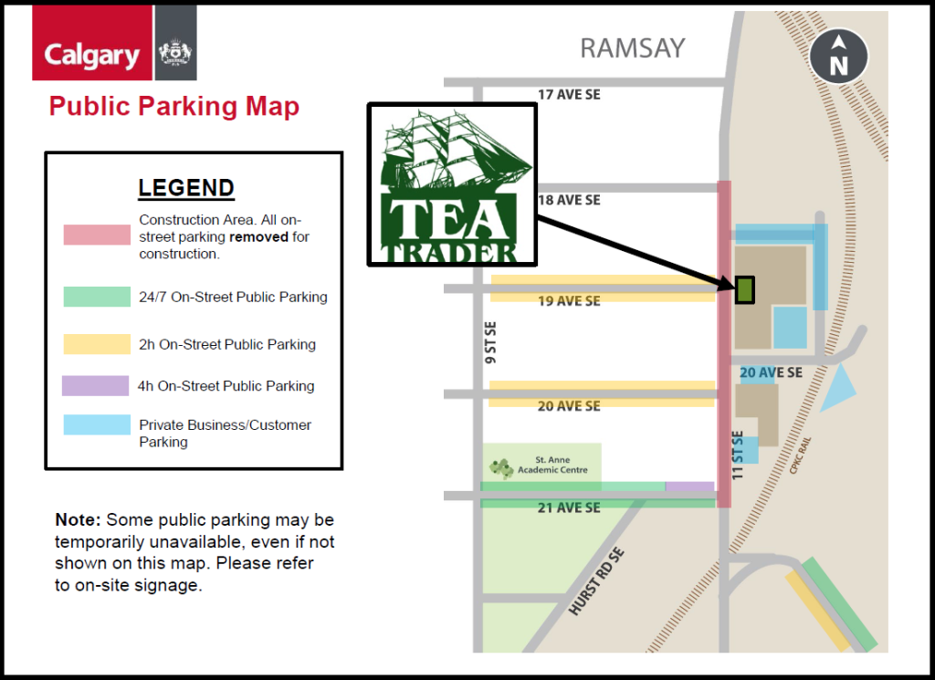 Parking Map - North Lot Closure, no street parking on 11th Street. Park on 19th and 20th Ave.