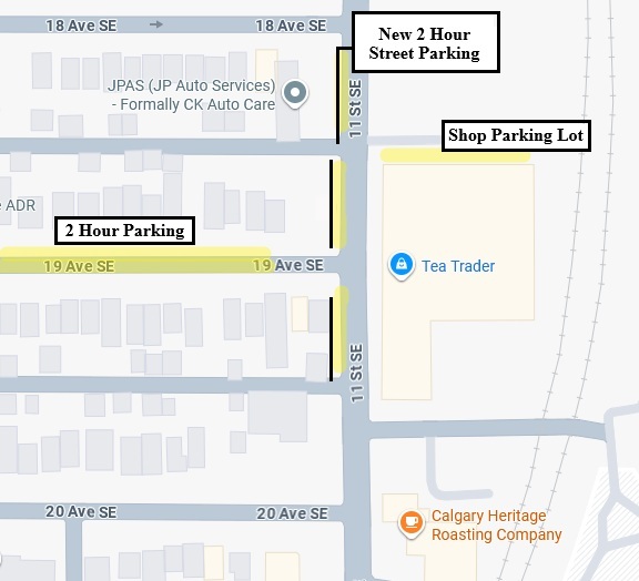 Parking Map - New 2 Hour Street parking on 11th